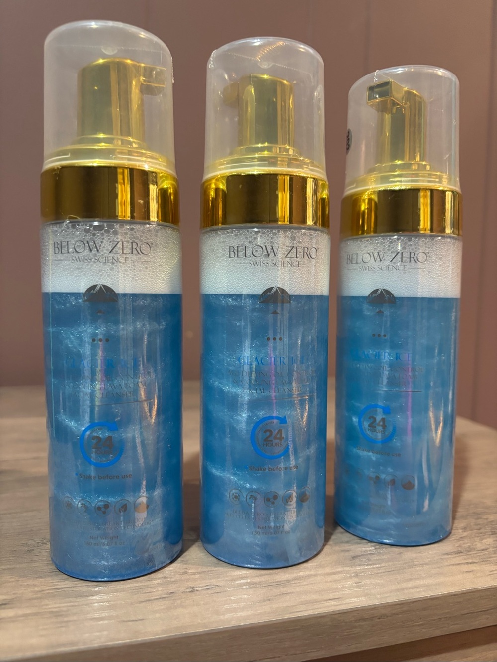 Below zero glacier ice oil control lava foam cleanser- 3 bottle set
